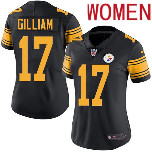 Women Pittsburgh Steelers 17 Joe Gilliam Nike Black Vapor Limited Rush NFL Jersey
